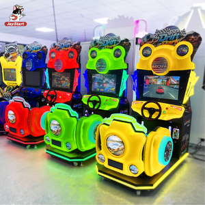 高品質英語対応ゲーム機 子供用コイン式カーシミュレーターアーケード 耐久性のあるプラスチック製ライドオンコックピット 1年間保証 - Product Image 1