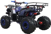 Quad 4 roues 125cc avec éclairage LED, gros pneus 19"/18", bleu araignée, pack usine