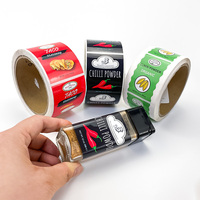 Étiquette adhésive personnalisée en vinyle écologique imperméable pour produits alimentaires (sauce chili, bonbons, snacks)