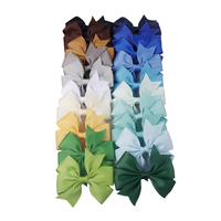 En Gros 40 Couleurs 3 Pouces Barrettes à Cheveux Couleur Unie Ruban Gros-Grain Nœuds Épingles Colorés Éventail pour Bébé Filles