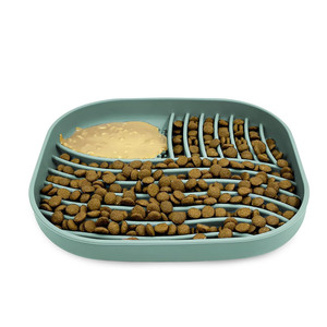 Customized Logo Automatic Eco-Friendly Slow Feeder Anxiety Relief Dog Lick <b>Mat</b> & Bowl - Product Image 1