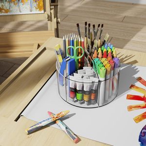 Portalápices Acrílico Giratorio <span class=keywords><strong>de</strong></span> 360 Grados, <span class=keywords><strong>Organizador</strong></span> <span class=keywords><strong>de</strong></span> Marcadores, Portalápices Transparente para Oficina, Escuela, Hogar, Material <span class=keywords><strong>de</strong></span> Arte - Product Image 4