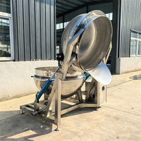 Marmite industrielle basculante à double enveloppe 300L 400L pour sauces chili, nouilles et bouillies, avec agitation par induction et fonction vapeur