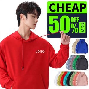 Sweat-shirts à capuche unisexes personnalisés, coupe classique, imprimés, noirs, pour hommes et femmes, brodés, en coton/fibre de bambou, pour l'automne, vente en gros - Product Image 3