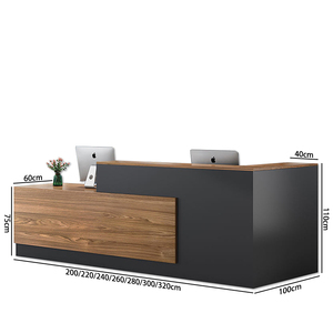 Bàn làm việc văn phòng thương mại thiết kế mới hình chữ L bằng gỗ hiện đại, quầy lễ tân - Product Image 2