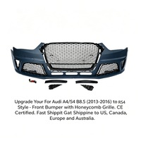 Pièces automobiles - Kit carrosserie de pare-chocs avant style RS4 pour Audi A4 S4 B8.5 2013 2014 2015 2016 - Facelift A4 S4 - Grille en nid d'abeille