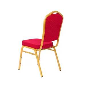 Chaise de conférence empilable moderne avec pieds en fer et tissu confortable pour banquets d'hôtel - Product Image 4