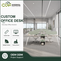 Poste de travail de bureau moderne 6 places avec bureau de direction en bois pour villa - Modulaire et écologique