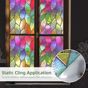 Película de Privacidad para Ventanas, Película Decorativa Arcoíris, Adhesivo Decorativo para Ventanas, Vinilo Estático 3D con Efecto Vitral para Control de Calor en el Hogar, Sin Adhesivo - Product Image 5