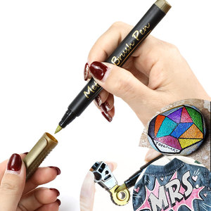 Usine personnalisé Graffiti <span class=keywords><strong>peinture</strong></span> vin verre plaque 12 couleurs nouveau pinceau permanent <span class=keywords><strong>peinture</strong></span> métallique marqueurs stylos - Product Image 4