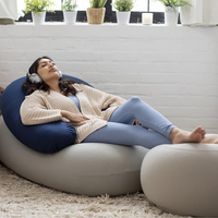 Sillón Individual de Piso Tipo Puff de Gran Venta Personalizado y Colorido con Asiento Comprimido Acolchado y Tapizado en Rosa