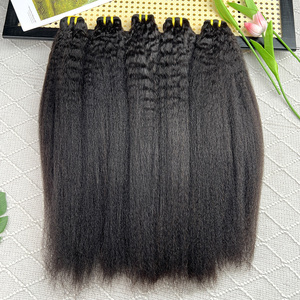 ผมแท้เวอร์จินเกรด 12A แบบเป็นมัด  ผมเวียดนาม  จัดเรียงเกล็ดผม  แบบ Afro Kinky Straight  แบบต่อผม  ไม่ผ่านการแปรรูป - Product Image 2