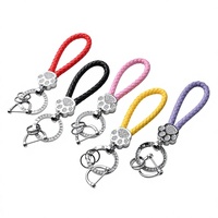Nouveau porte-clés de voiture en alliage de zinc incrusté de diamants, motif griffe d'ours, tendance, art moderne, breloque de sac personnalisée, cadeau créatif