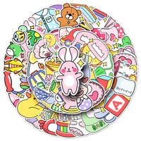 50 Stück Vollständig Gestanzte Individuelle Kawaii Original Baby-Serie Aufkleber, DIY Deko-Vinyl-Sticker für Kinderspielzeug, Schreibwaren, Wasserflaschen