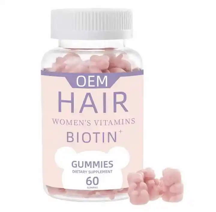 Oem nhãn hiệu riêng bán buôn vitamin Gummies thiên nhiên Bounty Tóc da Biotin vẻ đẹp tăng trưởng tóc và móng tay Gummies
