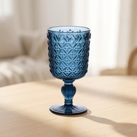 Verres à vin en verre épais de haute qualité, colorés, gaufrés, style vintage, série bonbons, vente en gros d'usine, pour la maison et l'hôtellerie