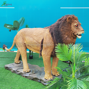 Kopen Animatronic Leeuw Aangepaste Dieren Leeuw Standbeeld Bewegingen En Gesynchroniseerd Geluid Voor Outdoor Tentoonstelling - Product Image 1