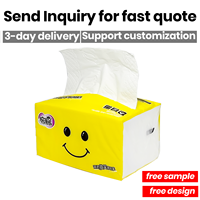Vente en gros en usine en Chine emballage avec logo personnalisé mouchoirs en papier pâte de bois vierge serviettes de bureau sac style pour usage domestique