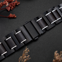 Bracelet de remplacement en acier inoxydable, antichoc, portable, personnalisé, artisanal, en acier et bois, pour Apple Watch - Vente chaude