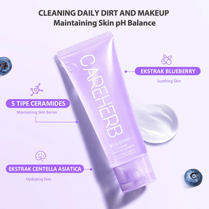 OEM ODM Nettoyant pour le visage Ance Moussant Centella Gel Nettoyant pour le visage à faible pH et céramide aux myrtilles - Product Image 5