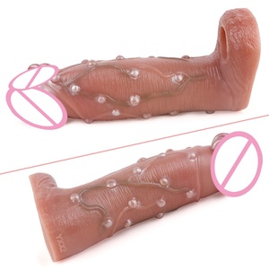 SXXY Manchon réaliste pour pénis de 8,46 pouces avec perles, grande gaine réutilisable pour l'agrandissement du pénis, préservatif pour hommes 18+, jouet sexuel pour adultes - Product Image 2