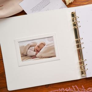 <span class=keywords><strong>9</strong></span> anelli Album di Album di scrapbooks impronta del bambino pastiglie di inchiostro in finta pelle <span class=keywords><strong>libri</strong></span> per bambini primo anno libro di memoria diario per il bambino - Product Image 3