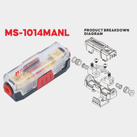 MS-1014MANL Porte-fusible de haute qualité, étanche, plaqué or, 60A, fil de cuivre pur, amplificateur et haut-parleur
