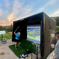 Moniteur gonflable portatif de lancement de tente de tir de golf frappant le simulateur de golf de baie écran d'impact simulateur gonflable extérieur de golf