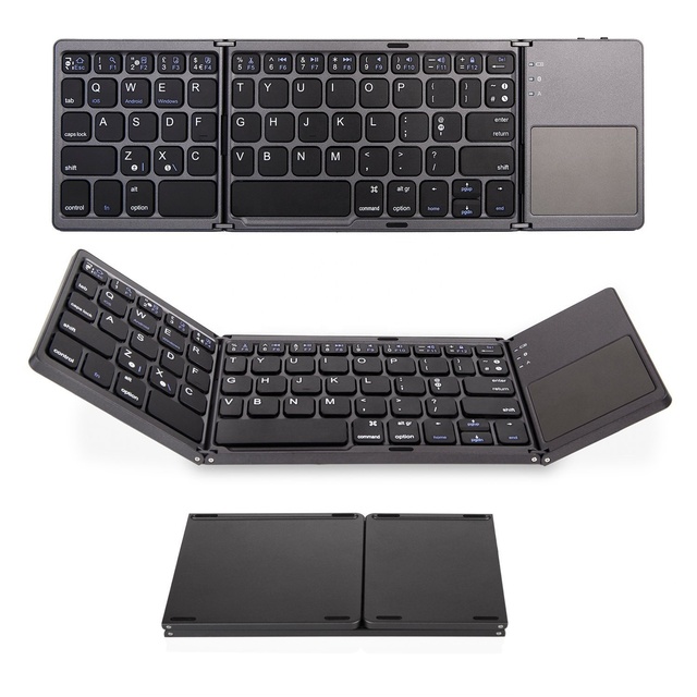 Hot Selling Ultra-Thin Foldable for Bluetooth Keyboard USB Slim Wireless Mechanical Mini Portable Tablet PC Folding Keyboard