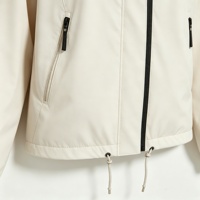 Veste de randonnée imperméable pour femme, col montant, fermeture éclair, capuche, pour le printemps, l'automne, le camping en plein air