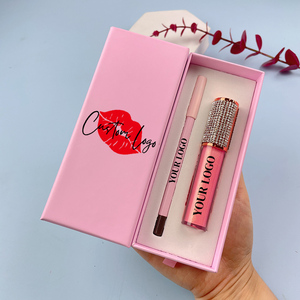 <span class=keywords><strong>Kit</strong></span> cadeau de luxe de rouge à lèvres liquide mat imperméable à l'eau avec lumière LED brillant à lèvres et crayon à lèvres coffret - Product Image 1