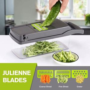Pro-Series10-in-1 <b>Vegetable</b> Chopper 8 Blade <b>Vegetable</b> Slicer Onion Mincer Chopper Cutter Dicer with Container - Product Image 3