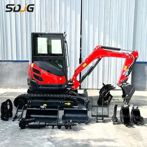 1T 2T 3T 3.5T 4T Earth Moving Machinery Digger Small Bagger Compact Hydraulic Crawler Pelle Micro Escavator Mini Excavator