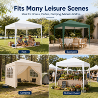 Auvent pliable en acier, imperméable, protection UV, respirant, 3x3m, pour camping, sports de plein air, parasol portable, bouton poussoir