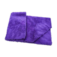 Serviette de voiture en microfibre corail de haute qualité 500 g/m² 40x40 cm, séchage rapide, absorbante, sans bords, pour le detailing automobile