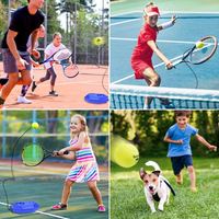 Entraîneur de tennis portable en plastique haute durabilité avec balle de rebond et corde pour l'entraînement individuel