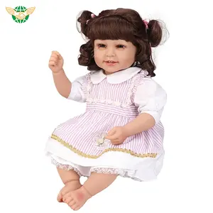 20 인치 사랑스러운 실리콘 다시 태어난 인형 비닐 인형 소녀를위한 진짜 신생아 아기 인형 장난감