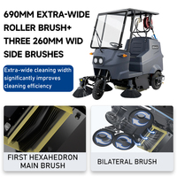 Nouvelle Arrivée Balayeuse Électrique Commerciale à Haute Efficacité de Nettoyage, 2 Brosses Latérales, Largeur de Nettoyage 1600mm, Vitesse 35km/h