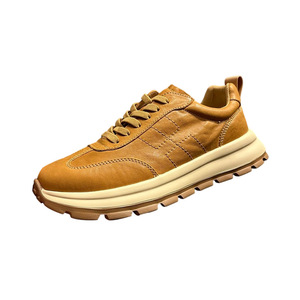 Zapatillas de Piel de Caballo QHCCID con Suela de Goma y Tacón Bajo, Zapatos Casuales Acolchados para Hombre, Estilo para Caminar de Uso Diario - Product Image 1