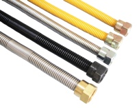 Tuyau flexible de gaz jaune Appareil résidentiel Tuyau de raccordement au gaz Séchoir et conduites de gaz pour poêle et cheminée