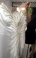 2024 Afrique Satin une manche 2 en 1 robes de sirène perle cristal pierres perlées queue de poisson robe de mariée avec train détachable