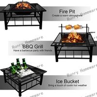Large Outdoor Garden Wood Burning Fire Pits com aço e mesa de metal Corten para Camping Partes e Barbecue Equipamentos