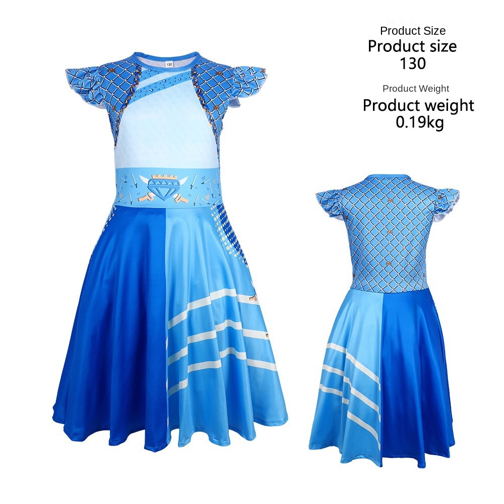 Vestido Flysleeve Descendente-Azul 1