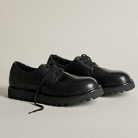 Scarpe Derby in Pelle di Cavallo Premium con Suola Spessa, Fatte a Mano, in Vera Pelle, per Uomo, Stile Casual e Formale, Nere