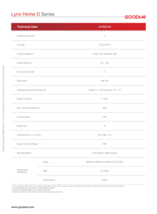 Batería GoodWe Lynx Serie D LX D5.0-10 de Alto Voltaje, 5KWH, LiFePO4, 400V para Sistemas de Almacenamiento de Energía Doméstica - Product Image 5