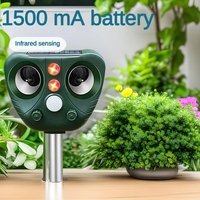 Répulsif Solaire Ultrasonique Multifonctionnel pour Animaux avec Capteur Infrarouge et Batterie 1500 mAh - Dissuasion Extérieure pour Jardin et Ferme