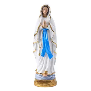 Venda quente de decoração de palmeira com duas entradas, estátua da virgem lutheran, decoração de interior religioso, presentes de decoração de artesanato em resina