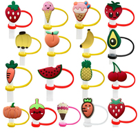 Perles focales en gros Nouveau groupe de chasseurs de démons Capuchon de paille Dessin animé Mignon Silicone PVC Bouchon anti-poussière Couvercle de paille personnalisé