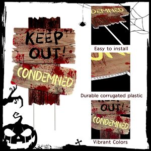 Halloween Yard Sign Set Chủ Đề Kinh Dị Đảng In Kỹ Thuật Số Bảng Quảng Cáo Caution Cảnh Báo Dấu Hiệu Ngoài Trời Vườn Lawn - Product Image 5
