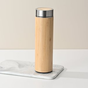 Vaso de Viaje Personalizado con Logotipo, 450 ml, Acero Inoxidable 304 por Dentro y Bambú por Fuera, Aislado, Antiderrames, Ecológico - Product Image 3